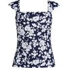 Womens Square Neck Underwire Square Back Tankini Swimsuit Top(Navy Blossom Floral)