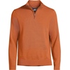 Lands’ End Men’s Long Sleeve Fine Gauge Cotton Quarter Zip Sweater(Fresh Cinnamon)