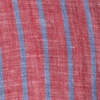 Lands’ End Men’s Long Sleeve Linen Shirt(Compass Red/Clear Blue Stripe)
