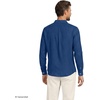Lands’ End Men’s Long Sleeve Linen Shirt(Pale Radiant Navy/Sapphire)