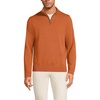 Lands’ End Men’s Long Sleeve Fine Gauge Cotton Quarter Zip Sweater(Fresh Cinnamon)