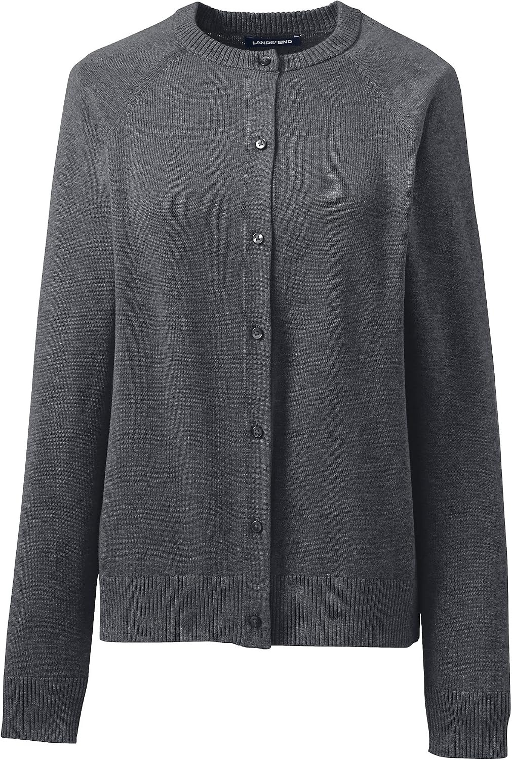 image:imageSchool Uniform Young Womens Cotton Modal Cardigan SweaterCoal Heather