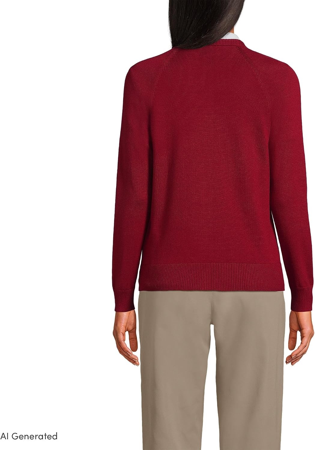 image:imageSchool Uniform Young Womens Cotton Modal Cardigan SweaterGarnet