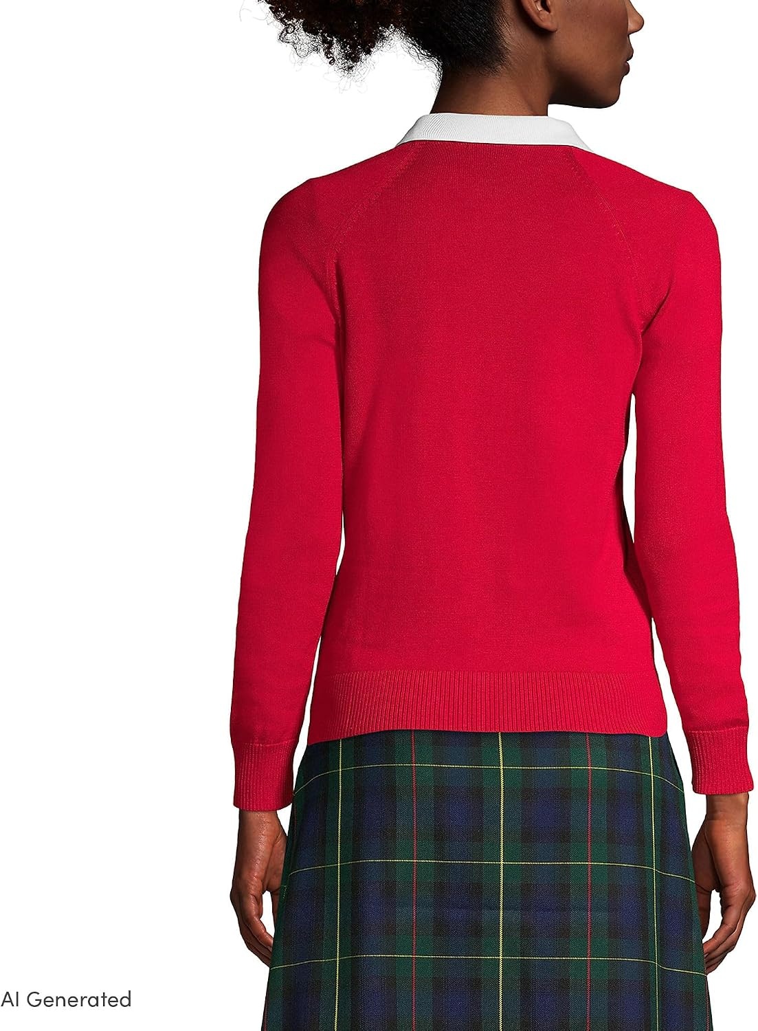 image:imageSchool Uniform Young Womens Cotton Modal Cardigan SweaterRed