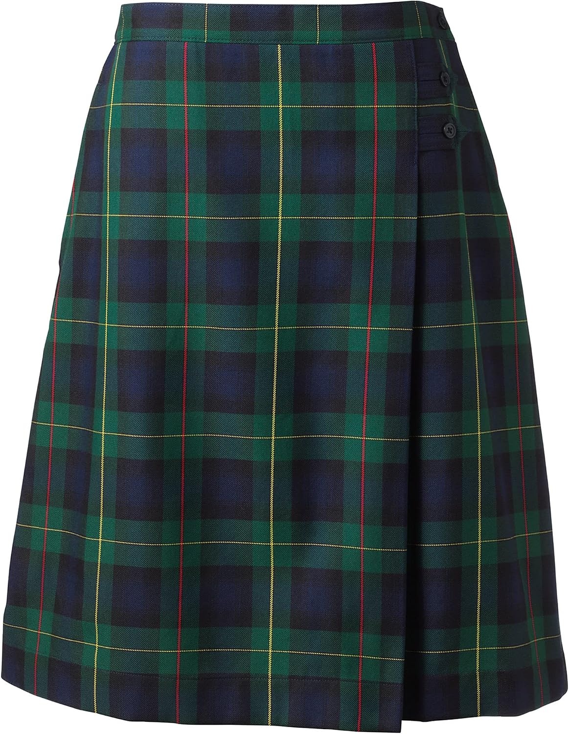 image:imageSchool Uniform Young Womens Plaid Aline Skirt Below the KneeHunterClassic Navy Plaid