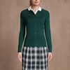 School Uniform Young Women’s Cotton Modal Cardigan Sweater(Evergreen)