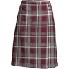 School Uniform Young Women’s Plaid A-line Skirt Below the Knee(Burgundy/Gray Plaid)