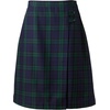 School Uniform Young Women’s Plaid A-line Skirt Below the Knee(Classic Navy/Evergreen Plaid)