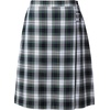 School Uniform Young Women’s Plaid A-line Skirt Below the Knee(White Plaid)