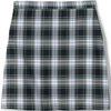 School Uniform Young Women’s Plaid A-line Skirt Below the Knee(White Plaid)