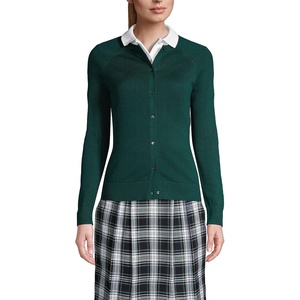 School Uniform Young Women’s Cotton Modal Cardigan Sweater(Evergreen)