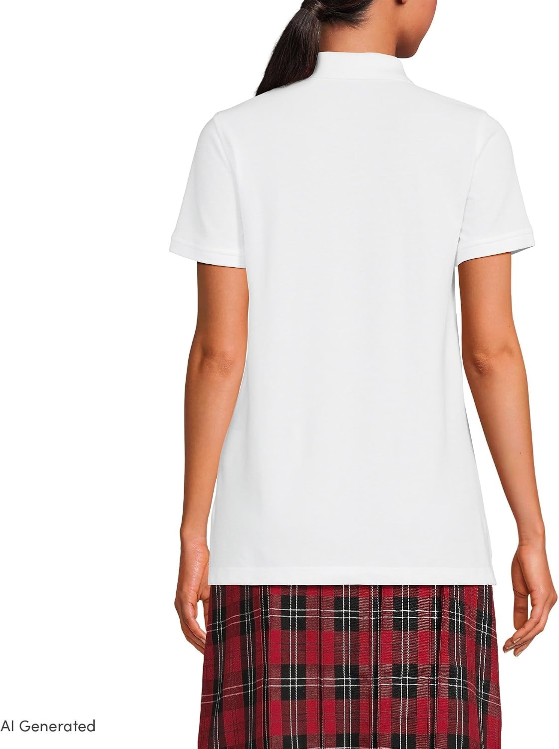image:imageSchool Uniform Young Womens Short Sleeve Mesh Polo ShirtWhite