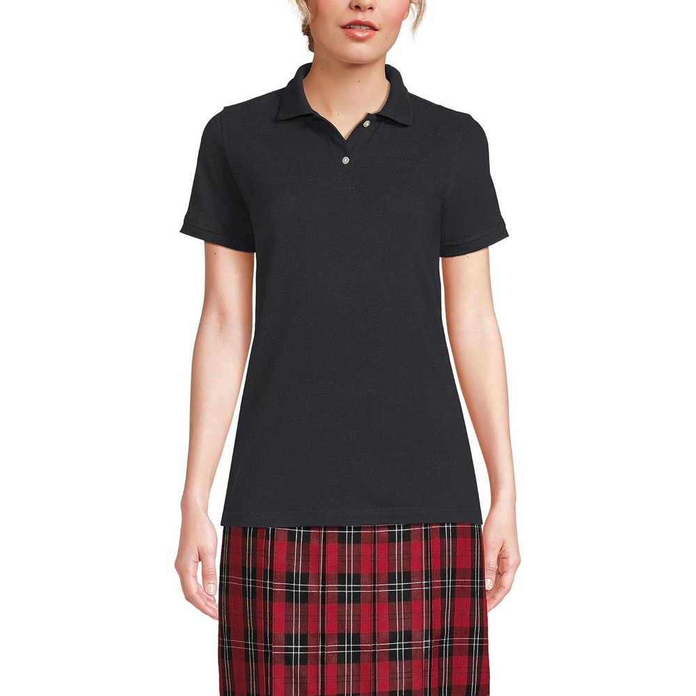 image:imageSchool Uniform Young Womens Short Sleeve Mesh Polo ShirtBlack