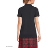 School Uniform Young Women’s Short Sleeve Mesh Polo Shirt(Black)