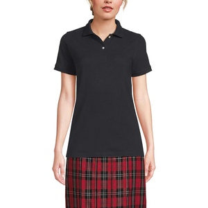 School Uniform Young Women’s Short Sleeve Mesh Polo Shirt(Black)