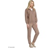 Lands’ End Women’s Serious Sweats Relaxed Quarter Zip Pullover Sweatshirt(Cocoa)