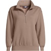 Lands’ End Women’s Serious Sweats Relaxed Quarter Zip Pullover Sweatshirt(Cocoa)