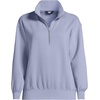 Lands’ End Women’s Serious Sweats Relaxed Quarter Zip Pullover Sweatshirt(Frosted Periwinkle)