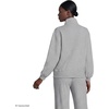 Lands’ End Women’s Serious Sweats Relaxed Quarter Zip Pullover Sweatshirt(Gray Heather)