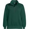 Lands’ End Women’s Serious Sweats Relaxed Quarter Zip Pullover Sweatshirt(Pine)