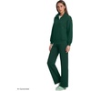 Lands’ End Women’s Serious Sweats Relaxed Quarter Zip Pullover Sweatshirt(Pine)