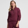 Lands’ End Women’s Serious Sweats Relaxed Quarter Zip Pullover Sweatshirt(Rich Burgundy)
