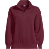 Lands’ End Women’s Serious Sweats Relaxed Quarter Zip Pullover Sweatshirt(Rich Burgundy)