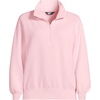Lands’ End Women’s Serious Sweats Relaxed Quarter Zip Pullover Sweatshirt(Sea Salt Pink)
