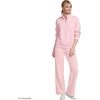 Lands’ End Women’s Serious Sweats Relaxed Quarter Zip Pullover Sweatshirt(Sea Salt Pink)