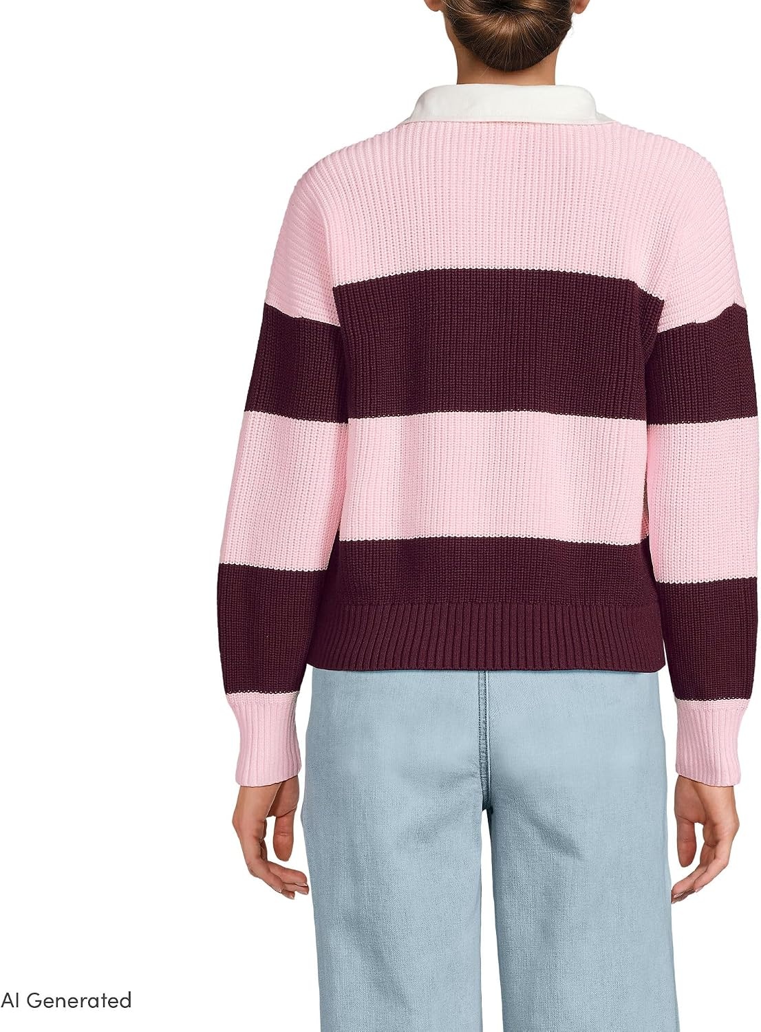 image:imageLands End Womens Cotton Rugby SweaterLush BurgundyPink Rugby
