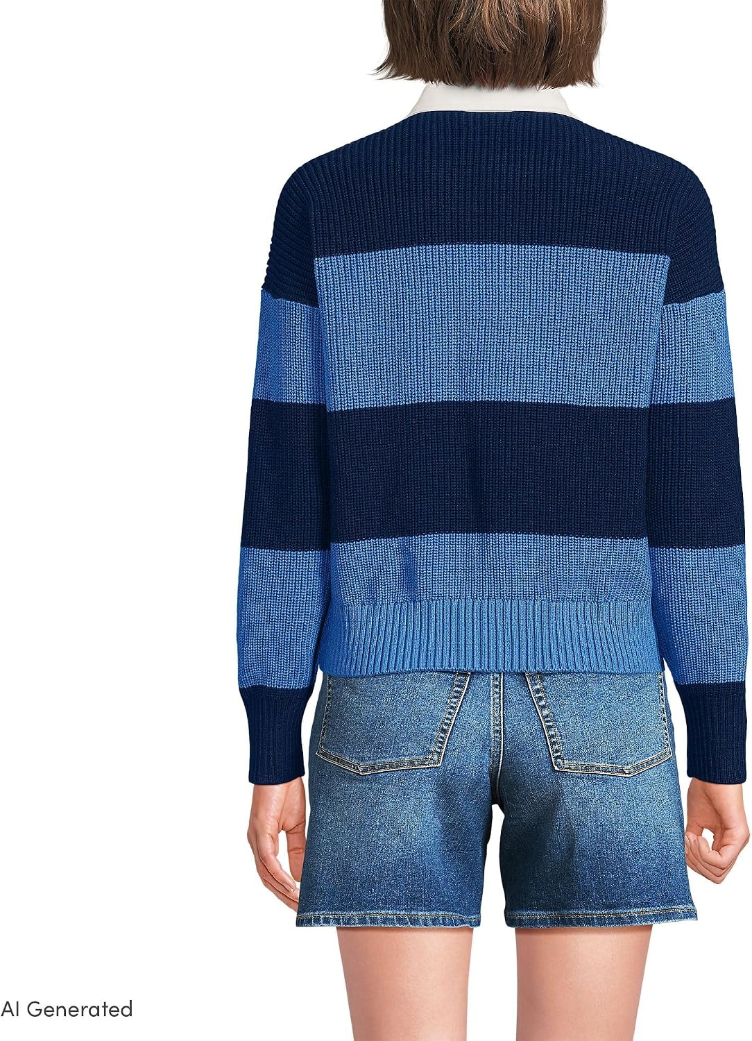 image:imageLands End Womens Cotton Rugby SweaterMuted Cobalt BlueNavy Rugby