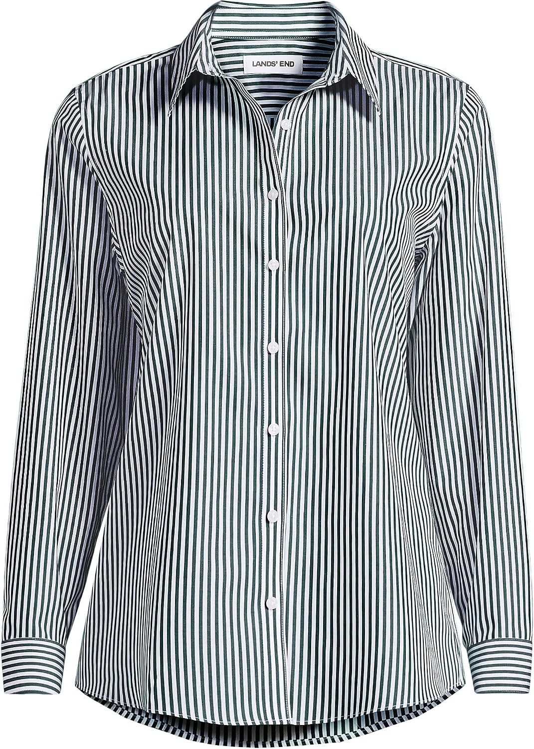 image:imageLands End Womens Pinwale Cord Long Sleeve ShirtPineWhite Stripe