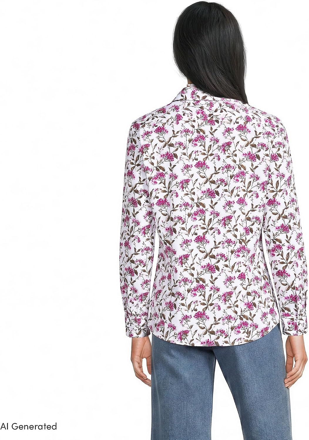 image:imageLands End Womens Pinwale Cord Long Sleeve ShirtWhitePink Hydrangea