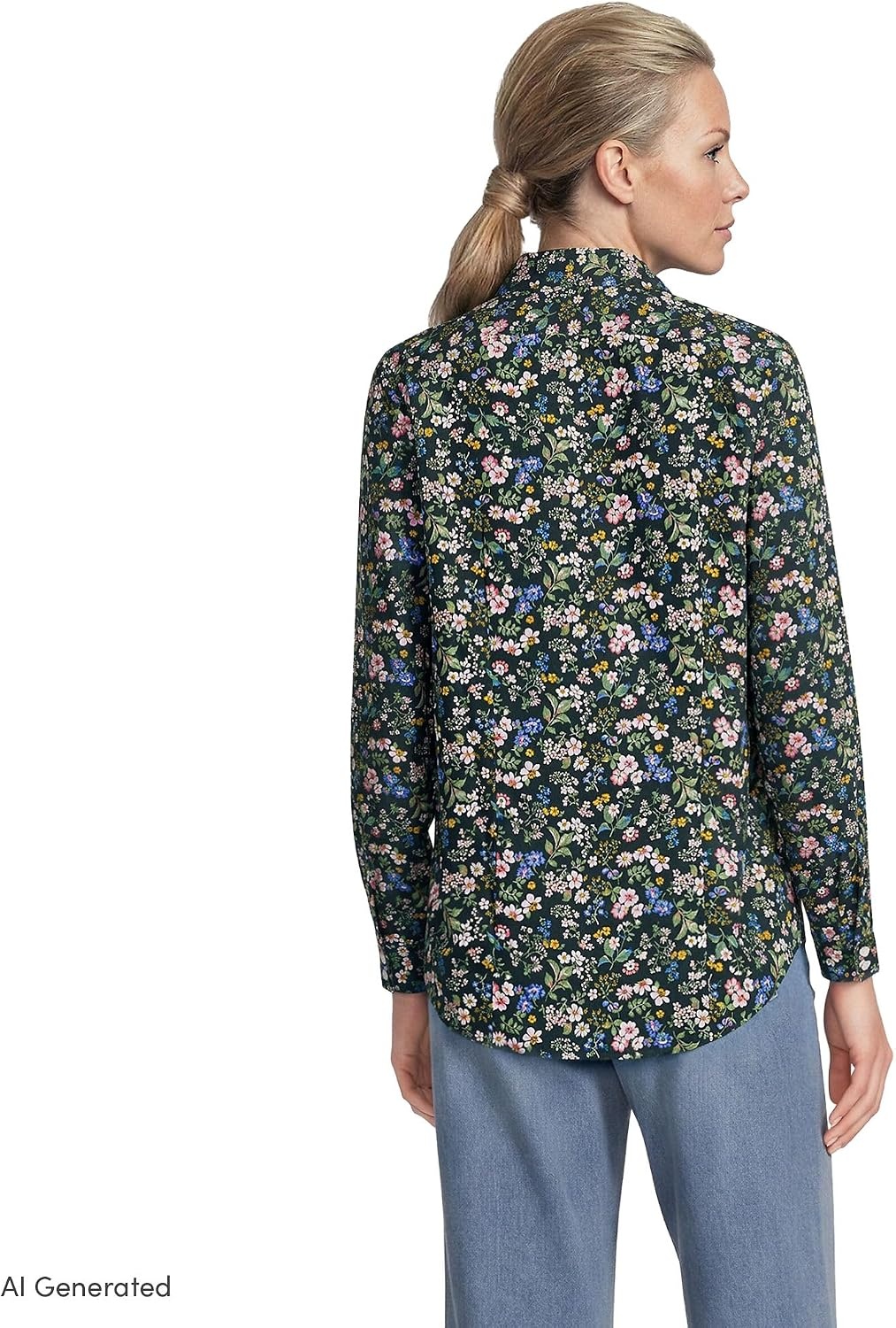 image:imageLands End Womens Pinwale Cord Long Sleeve ShirtWoodland Forest Multi Floral