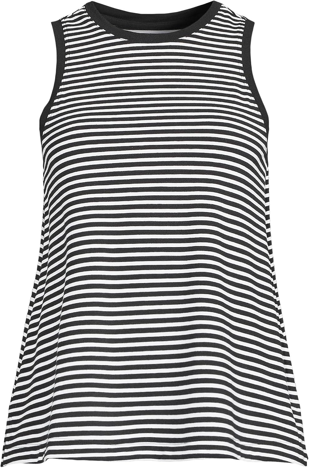 image:imageLands End Womens Power Performance Crewneck Tank TopBlackWhite Mini Stripe
