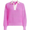 Lands’ End Women’s Cotton Rugby Sweater(Aster Pink)