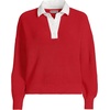 Lands’ End Women’s Cotton Rugby Sweater(Compass Red)