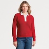 Lands’ End Women’s Cotton Rugby Sweater(Compass Red)