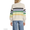 Lands’ End Women’s Cotton Rugby Sweater(Ivory/Multi Gem Placed Stripe)