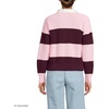 Lands’ End Women’s Cotton Rugby Sweater(Lush Burgundy/Pink Rugby)
