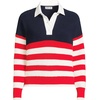 Lands’ End Women’s Cotton Rugby Sweater(Red/Ivory American Flag)