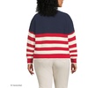 Lands’ End Women’s Cotton Rugby Sweater(Red/Ivory American Flag)