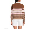 Lands’ End Women’s Cotton Rugby Sweater(Rich Ginger Multi Stripes)