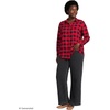 Lands’ End Women’s Flannel Boyfriend Fit Long Sleeve Shirt(Red/Black Buffalo Check)
