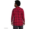 Lands’ End Women’s Flannel Boyfriend Fit Long Sleeve Shirt(Red/Black Buffalo Check)