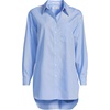 Lands’ End Women’s No Iron Oversized Poplin Extra Long Tunic(Clear Blue Sky/Lapis Stripe)