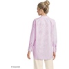 Lands’ End Women’s No Iron Oversized Poplin Extra Long Tunic(Light Rose Pink Awning Stripe)