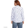 Lands’ End Women’s Pinwale Cord Long Sleeve Shirt(White/Clear Blue Sky Flowers)