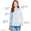 Lands’ End Women’s Pinwale Cord Long Sleeve Shirt(White/Clear Blue Sky Flowers)