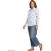 Lands’ End Women’s Pinwale Cord Long Sleeve Shirt(White/Clear Blue Sky Flowers)